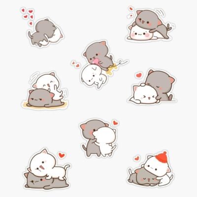 Paquete de calcomanías de Peach y Goma, calcomanías de vinilo de 5 pulgadas