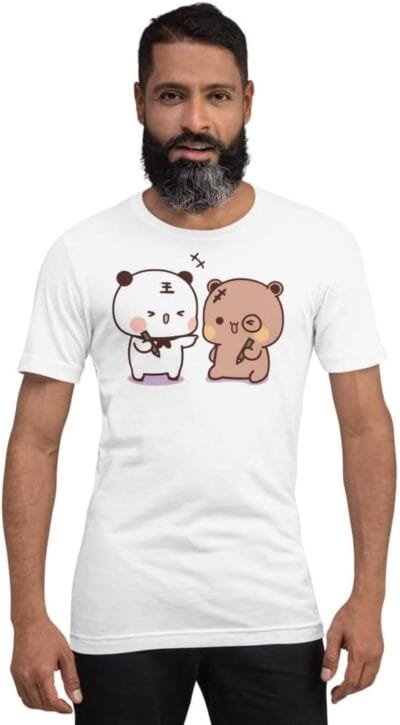 Camiseta unisex Kawaii Panda Bear Hug Bubu and Dudu Be Home Strolling, regalo divertido