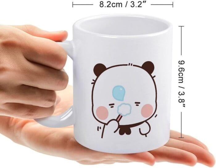 Taza de café con diseño de Bubu y Dudu o Peach y Goma, taza de té de cerámica blanca, regalo para parejas y amantes, regalo para él y ella