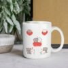 Taza de café con diseño de Bubu y Dudu o Peach y Goma, taza de té de cerámica blanca, regalo para parejas y amantes, regalo para él y ella